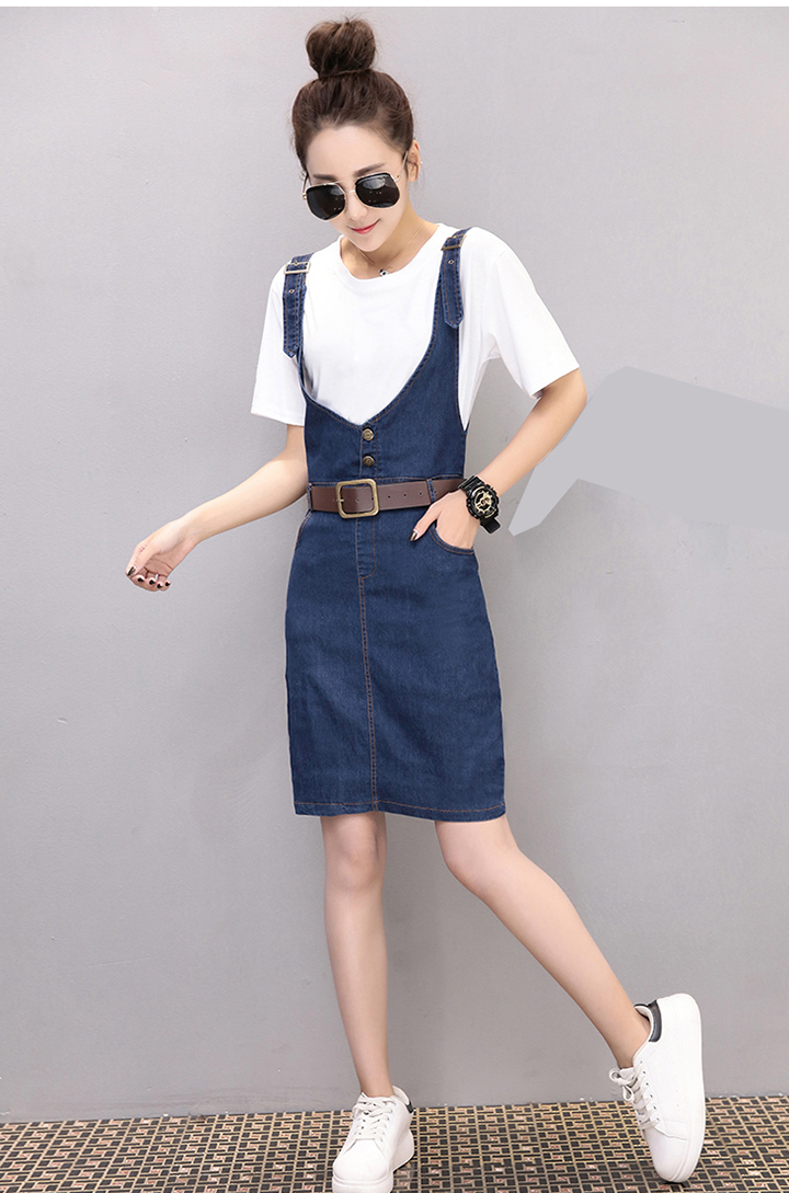ĐẦM YẾM JEAN CÀI NÚT EO